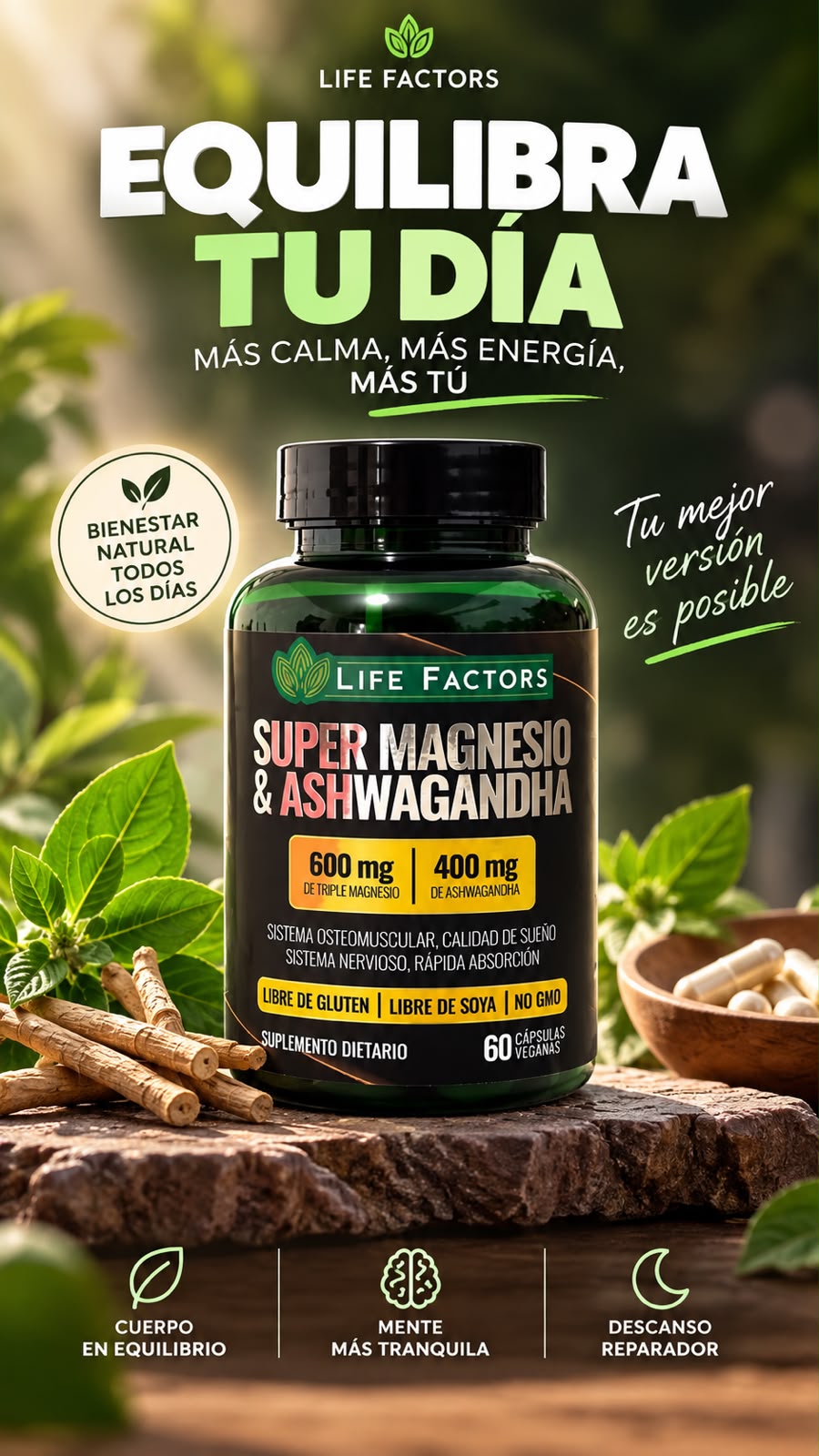 Super Magnesio y Ashwagandha