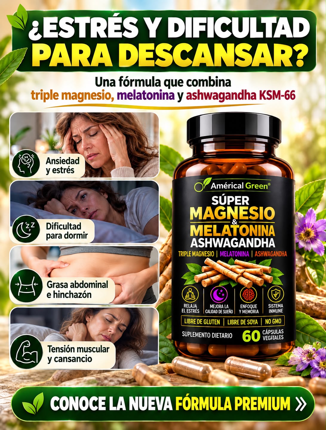 Super Magnesio + Melatonina &  Ashwagandha