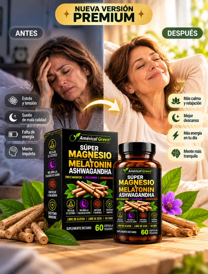 Super Magnesio + Melatonina &  Ashwagandha